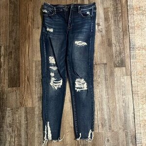 AE Super Hi-Rise Distressed Jegging